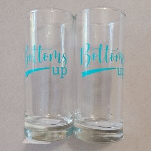 Set of Two 'Bottoms Up' Double Shot Glasses